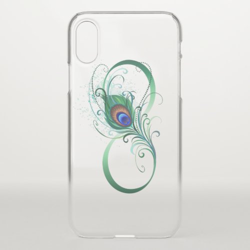 Infinity Symbol with Peacock Feather iPhone X Case