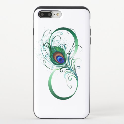 Infinity Symbol with Peacock Feather iPhone 87 Plus Slider Case