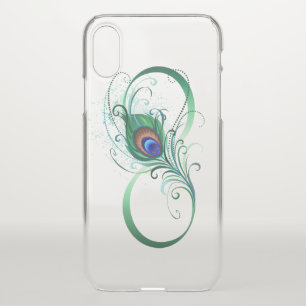 Infinity Symbol with Peacock Feather iPhone XS Case