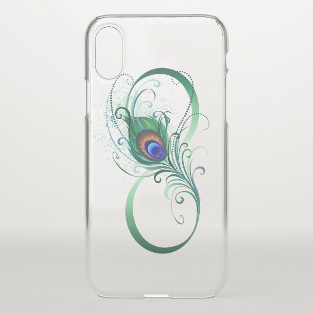Infinity Symbol with Peacock Feather Uncommon iPhone Case (Back)