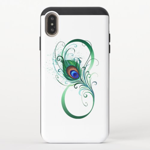 Infinity Symbol with Peacock Feather iPhone XS Max Slider Case