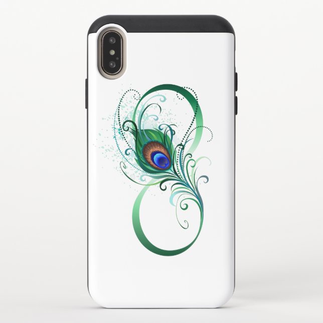 Infinity Symbol with Peacock Feather Uncommon iPhone Case (Back)