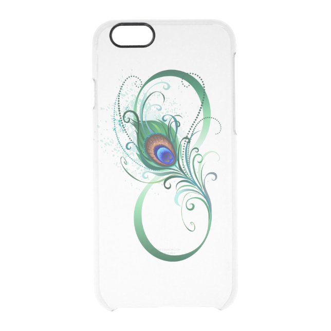 Infinity Symbol with Peacock Feather Uncommon iPhone Case (Back)