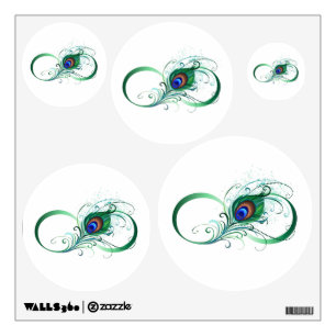 Infinity Symbol with Peacock Feather Wall Decal