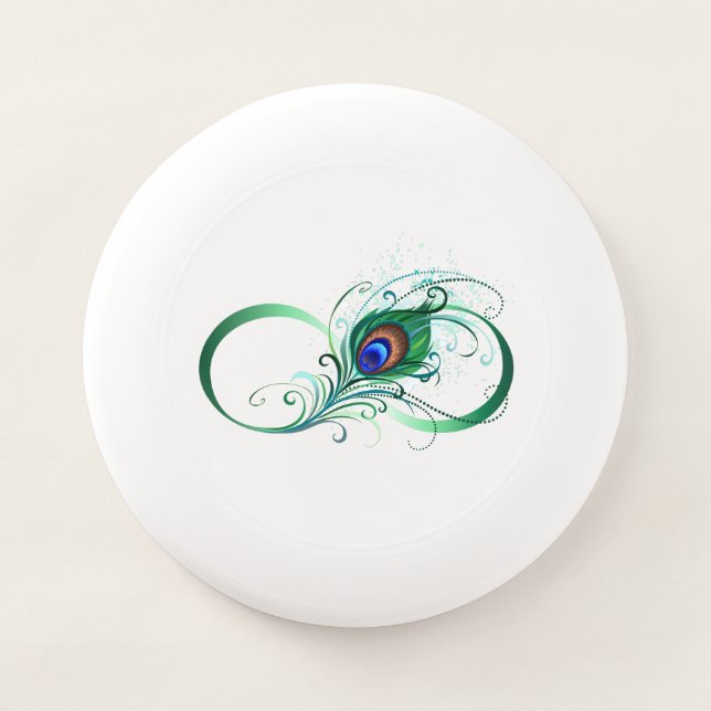 Infinity Symbol with Peacock Feather Wham-O Frisbee (Front)