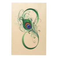 Infinity Symbol with Peacock Feather