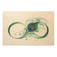 Infinity Symbol with Peacock Feather