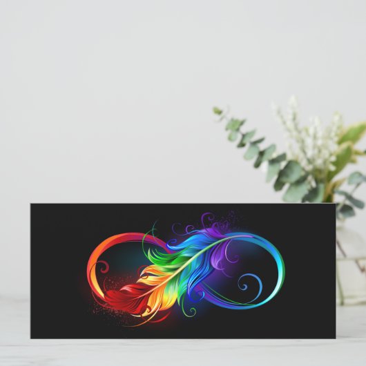 Infinity Symbol with Rainbow Feather (Standing Front)