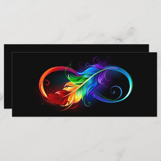 Infinity Symbol with Rainbow Feather (Front/Back)