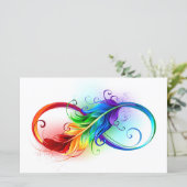 Infinity Symbol with Rainbow Feather (Standing Front)