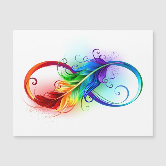 Infinity Symbol with Rainbow Feather (Front)