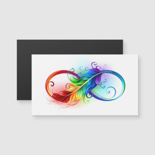 Infinity Symbol with Rainbow Feather (Front/Back)