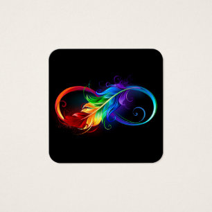 Infinity Symbol with Rainbow Feather
