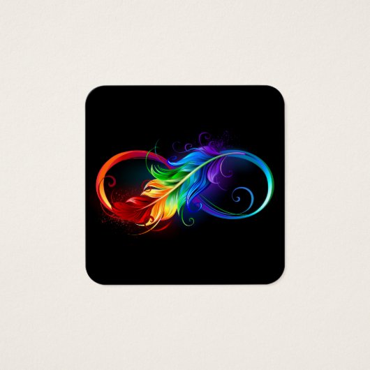 Infinity Symbol with Rainbow Feather (Front)