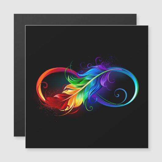 Infinity Symbol with Rainbow Feather (Front/Back)
