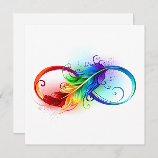 Infinity Symbol with Rainbow Feather (Front/Back)