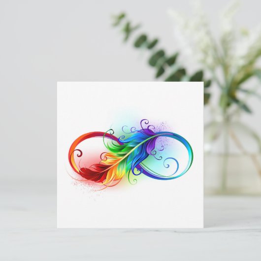 Infinity Symbol with Rainbow Feather (Standing Front)