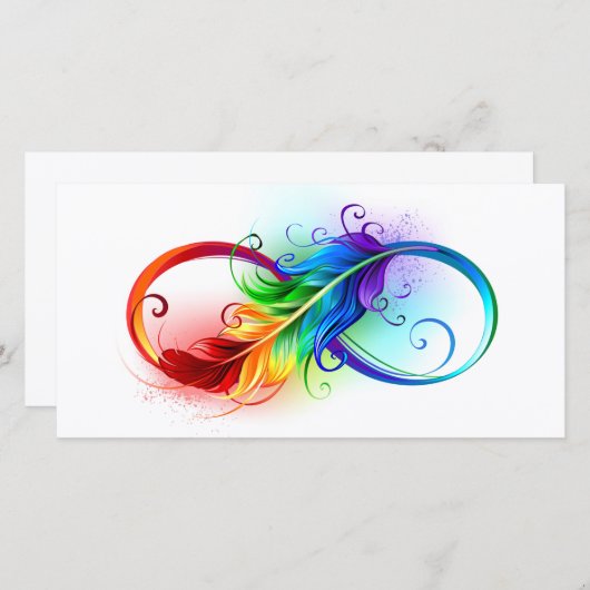 Infinity Symbol with Rainbow Feather (Front/Back)