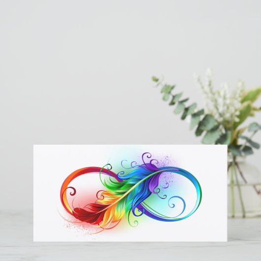 Infinity Symbol with Rainbow Feather (Standing Front)