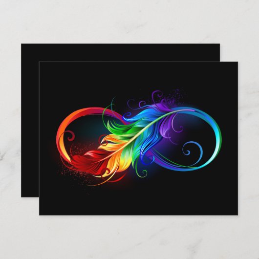 Infinity Symbol with Rainbow Feather (Front/Back)