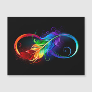 Infinity Symbol with Rainbow Feather