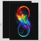 Infinity Symbol with Rainbow Feather (Front/Back)