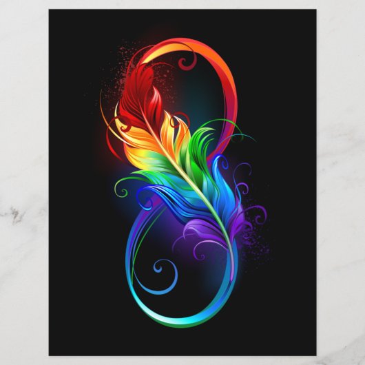 Infinity Symbol with Rainbow Feather (Front)