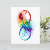 Infinity Symbol with Rainbow Feather (Standing Front)
