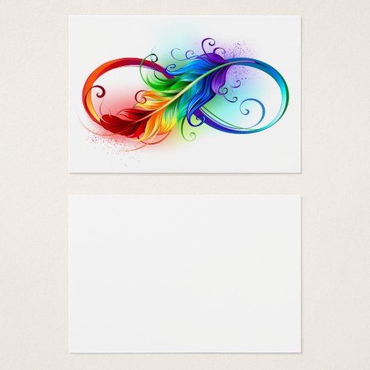 Infinity Symbol with Rainbow Feather (Front & Back)