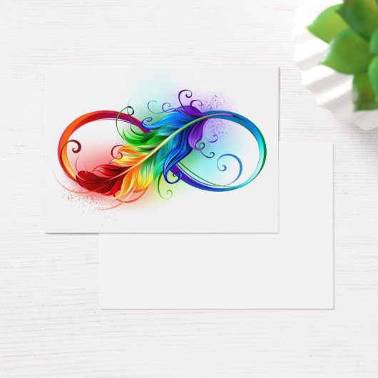 Infinity Symbol with Rainbow Feather (Desk)