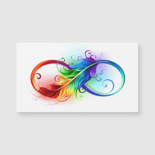 Infinity Symbol with Rainbow Feather (Front)