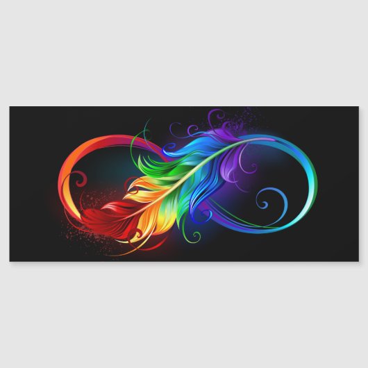 Infinity Symbol with Rainbow Feather (Front)