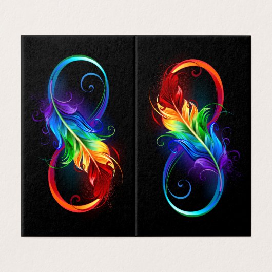 Infinity Symbol with Rainbow Feather (Outside Unfolded)
