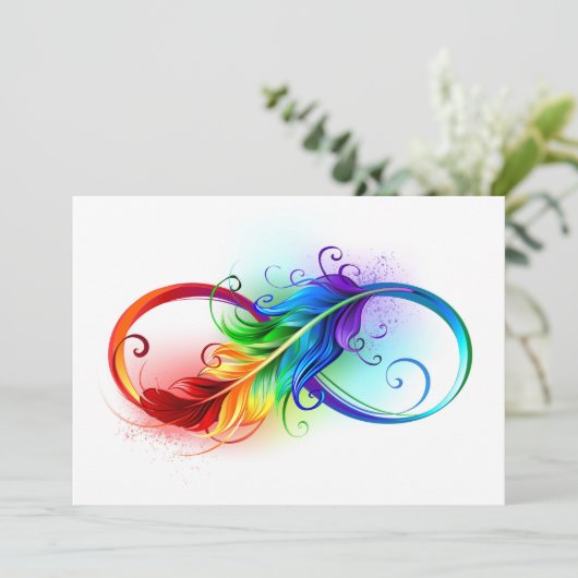 Infinity Symbol with Rainbow Feather (Standing Front)