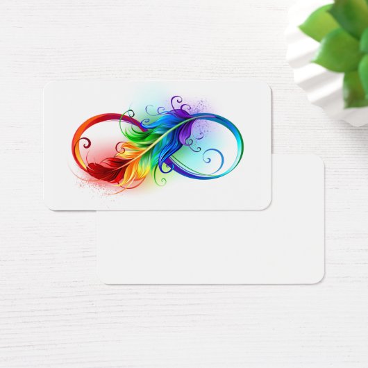 Infinity Symbol with Rainbow Feather (Desk)