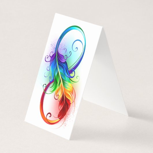 Infinity Symbol with Rainbow Feather (Back)