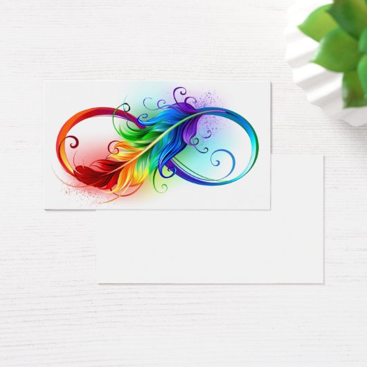 Infinity Symbol with Rainbow Feather (Desk)