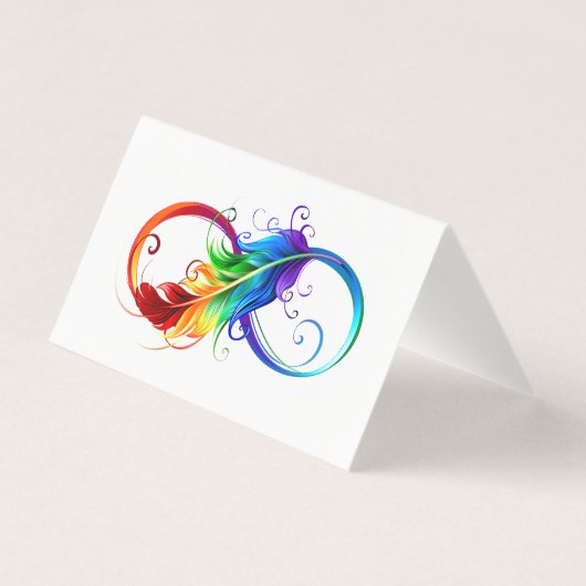 Infinity Symbol with Rainbow Feather (Back)