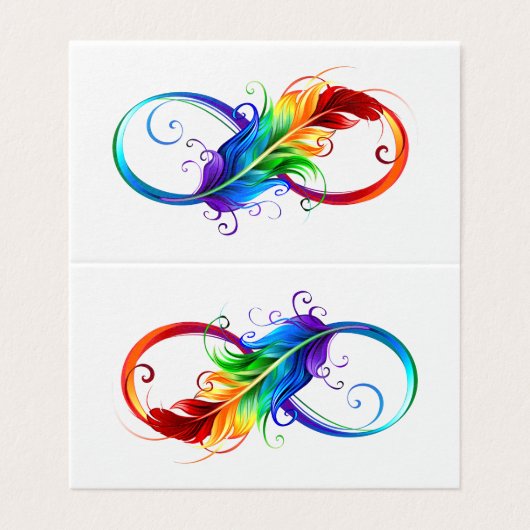 Infinity Symbol with Rainbow Feather (Outside Unfolded)