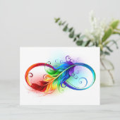 Infinity Symbol with Rainbow Feather (Standing Front)