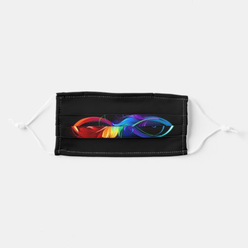 Infinity Symbol with Rainbow Feather Adult Cloth Face Mask