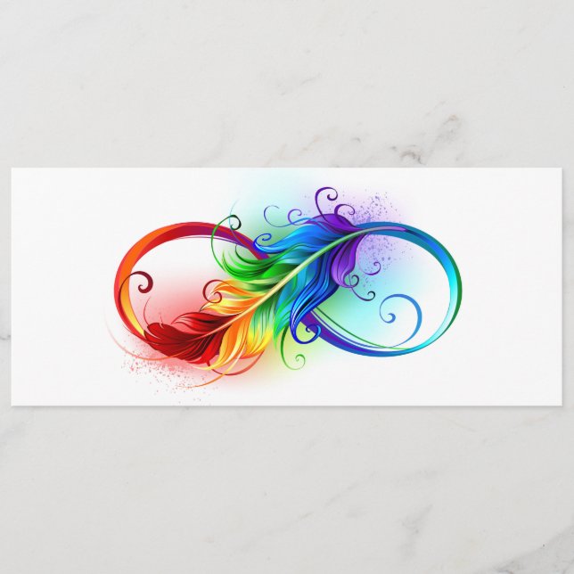 Infinity Symbol with Rainbow Feather Advice Card (Front)