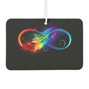 Infinity Symbol with Rainbow Feather Air Freshener