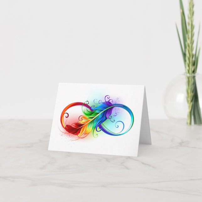 Infinity Symbol with Rainbow Feather Announcement (Front)