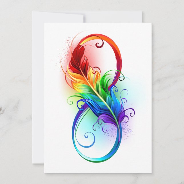 Infinity Symbol with Rainbow Feather Announcement (Front)