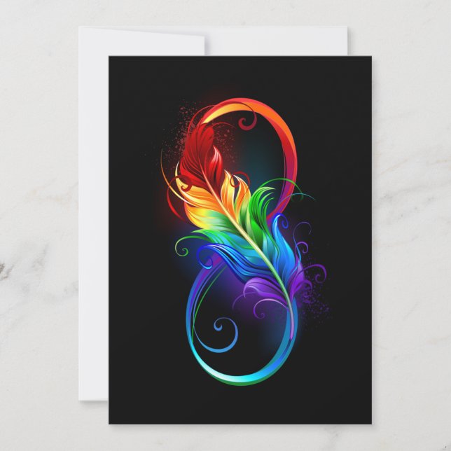 Infinity Symbol with Rainbow Feather Announcement (Front)