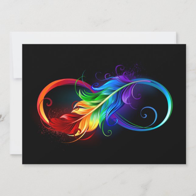 Infinity Symbol with Rainbow Feather Announcement (Front)