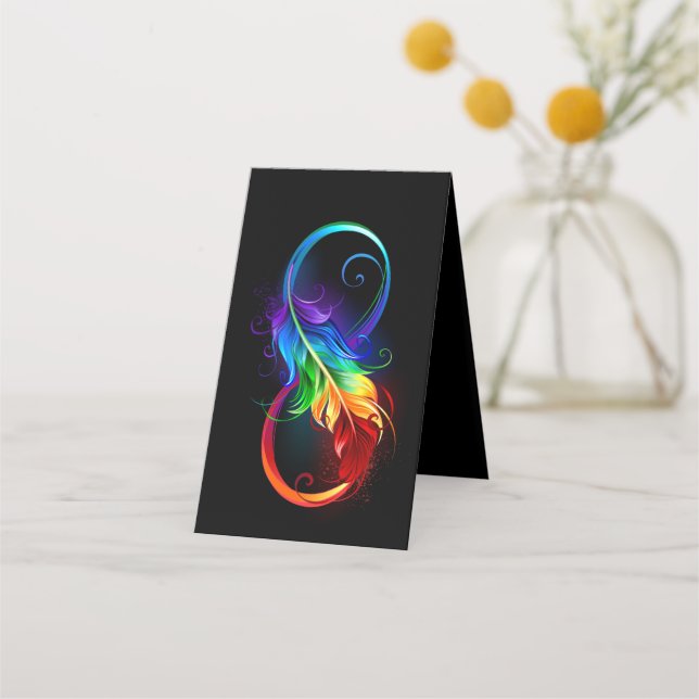 Infinity Symbol with Rainbow Feather Appointment Card (Back)