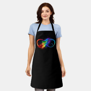 Infinity Symbol with Rainbow Feather Apron