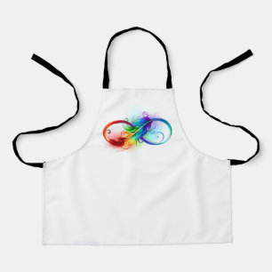 Infinity Symbol with Rainbow Feather Apron